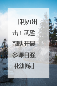 利刃出击！武警部队开展多课目强化训练