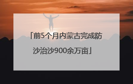 前5个月内蒙古完成防沙治沙900余万亩