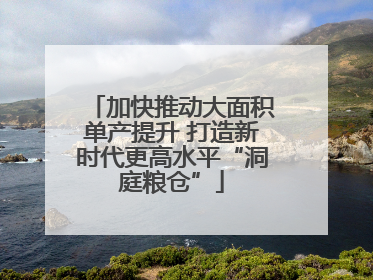 加快推动大面积单产提升 打造新时代更高水平“洞庭粮仓”