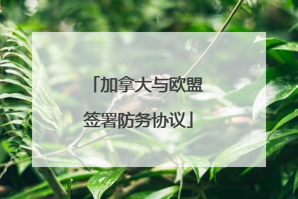 加拿大与欧盟签署防务协议