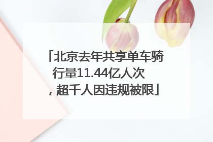北京去年共享单车骑行量11.44亿人次，超千人因违规被限