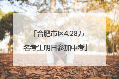 合肥市区4.28万名考生明日参加中考