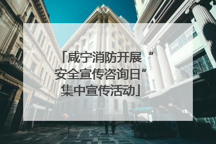 咸宁消防开展“安全宣传咨询日”集中宣传活动