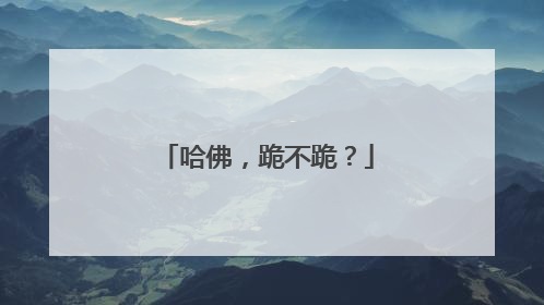 哈佛，跪不跪？
