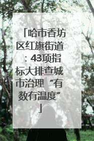 哈市香坊区红旗街道：43项指标大排查城市治理“有数有温度”