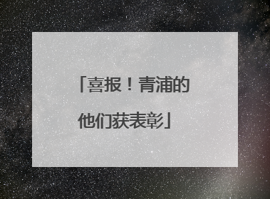 喜报！青浦的他们获表彰