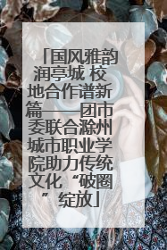 国风雅韵润亭城 校地合作谱新篇——团市委联合滁州城市职业学院助力传统文化“破圈”绽放