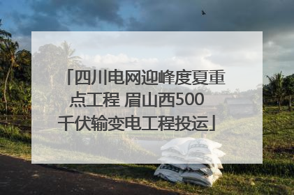 四川电网迎峰度夏重点工程 眉山西500千伏输变电工程投运