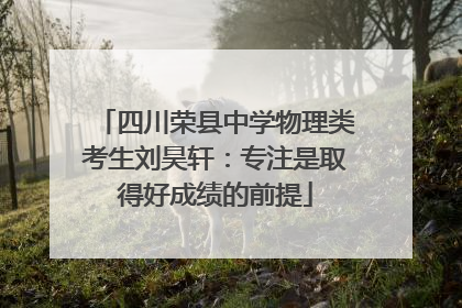 四川荣县中学物理类考生刘昊轩：专注是取得好成绩的前提