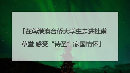 在蓉港澳台侨大学生走进杜甫草堂 感受“诗圣”家国情怀