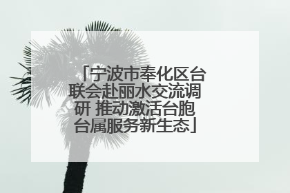 宁波市奉化区台联会赴丽水交流调研 推动激活台胞台属服务新生态