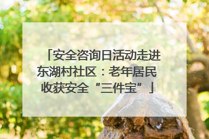 安全咨询日活动走进东湖村社区：老年居民收获安全“三件宝”