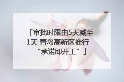审批时限由5天减至1天 青岛高新区推行“承诺即开工”