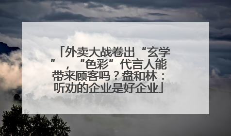 外卖大战卷出“玄学”，“色彩”代言人能带来顾客吗？盘和林：听劝的企业是好企业