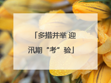 多措并举 迎汛期“考”验
