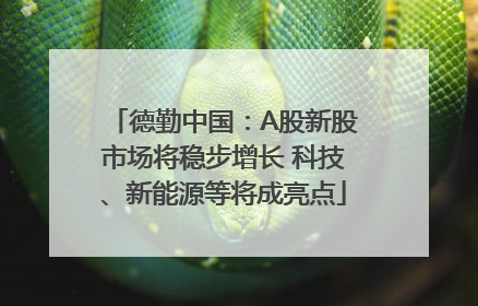 德勤中国：A股新股市场将稳步增长 科技、新能源等将成亮点