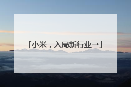 小米，入局新行业→