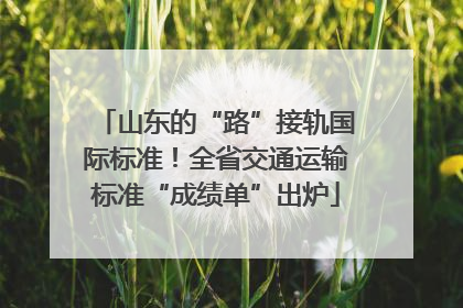 山东的“路”接轨国际标准！全省交通运输标准“成绩单”出炉
