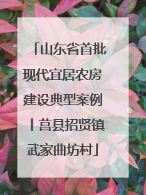 山东省首批现代宜居农房建设典型案例丨莒县招贤镇武家曲坊村
