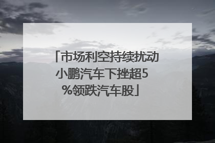市场利空持续扰动 小鹏汽车下挫超5%领跌汽车股