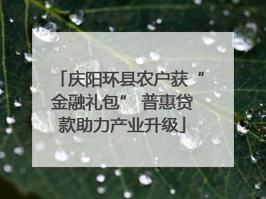 庆阳环县农户获“金融礼包” 普惠贷款助力产业升级
