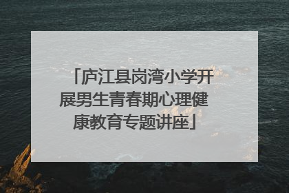 庐江县岗湾小学开展男生青春期心理健康教育专题讲座
