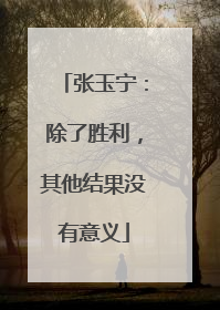 张玉宁：除了胜利，其他结果没有意义