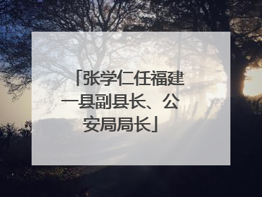 张学仁任福建一县副县长、公安局局长