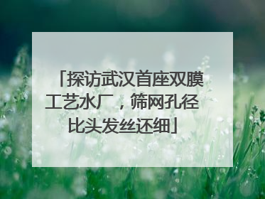 探访武汉首座双膜工艺水厂，筛网孔径比头发丝还细