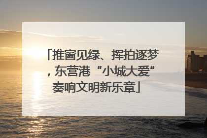 推窗见绿、挥拍逐梦，东营港“小城大爱”奏响文明新乐章