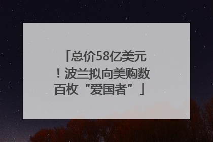 总价58亿美元！波兰拟向美购数百枚“爱国者”