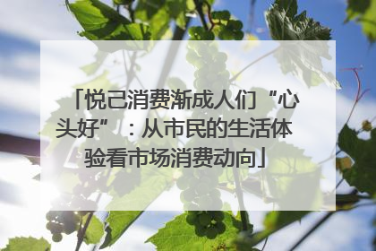 悦己消费渐成人们“心头好”：从市民的生活体验看市场消费动向