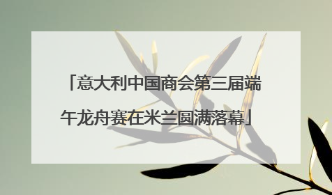 意大利中国商会第三届端午龙舟赛在米兰圆满落幕