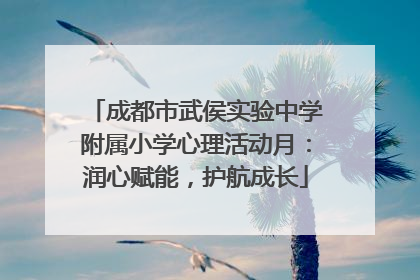 成都市武侯实验中学附属小学心理活动月：润心赋能，护航成长