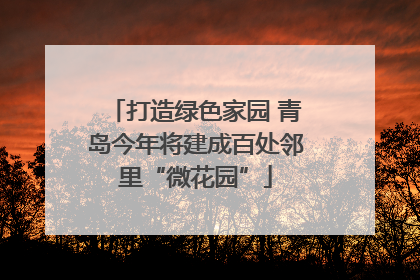 打造绿色家园 青岛今年将建成百处邻里“微花园”