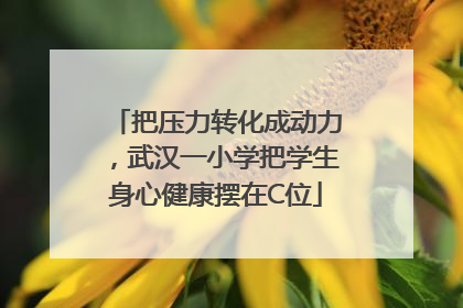 把压力转化成动力，武汉一小学把学生身心健康摆在C位
