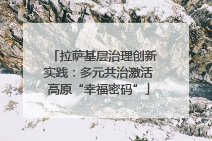 拉萨基层治理创新实践：多元共治激活高原“幸福密码”