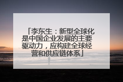 李东生：新型全球化是中国企业发展的主要驱动力，应构建全球经营和供应链体系