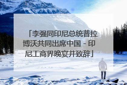 李强同印尼总统普拉博沃共同出席中国－印尼工商界晚宴并致辞