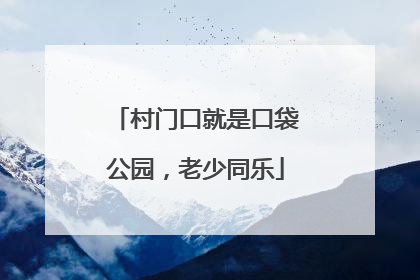 村门口就是口袋公园，老少同乐