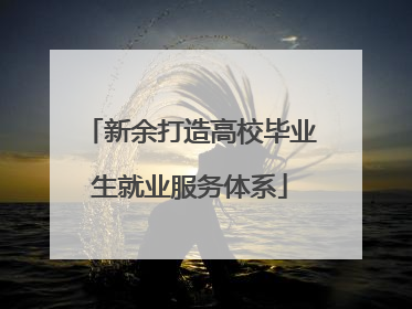 新余打造高校毕业生就业服务体系