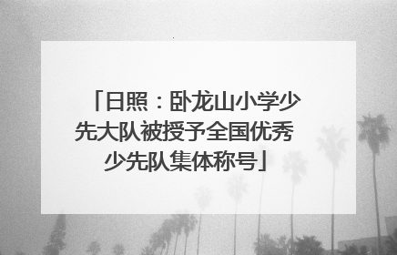 日照：卧龙山小学少先大队被授予全国优秀少先队集体称号