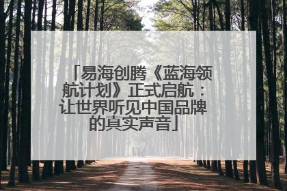 易海创腾《蓝海领航计划》正式启航：让世界听见中国品牌的真实声音