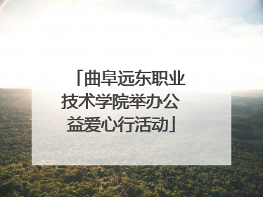 曲阜远东职业技术学院举办公益爱心行活动