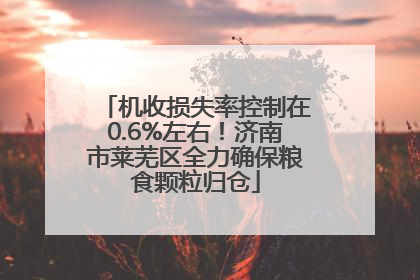 机收损失率控制在0.6%左右！济南市莱芜区全力确保粮食颗粒归仓