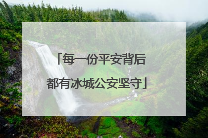 每一份平安背后 都有冰城公安坚守