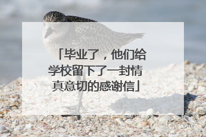 毕业了，他们给学校留下了一封情真意切的感谢信