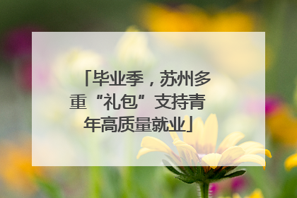 毕业季，苏州多重“礼包”支持青年高质量就业