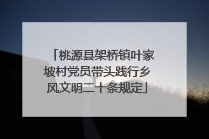 桃源县架桥镇叶家坡村党员带头践行乡风文明二十条规定