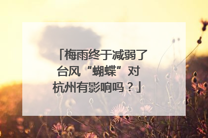 梅雨终于减弱了 台风“蝴蝶”对杭州有影响吗？